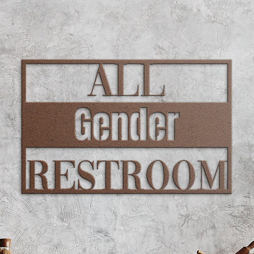 All Inclusive Gender Sign All Gender Restroom Metal Sign, Inclusive Washroom - Etsy