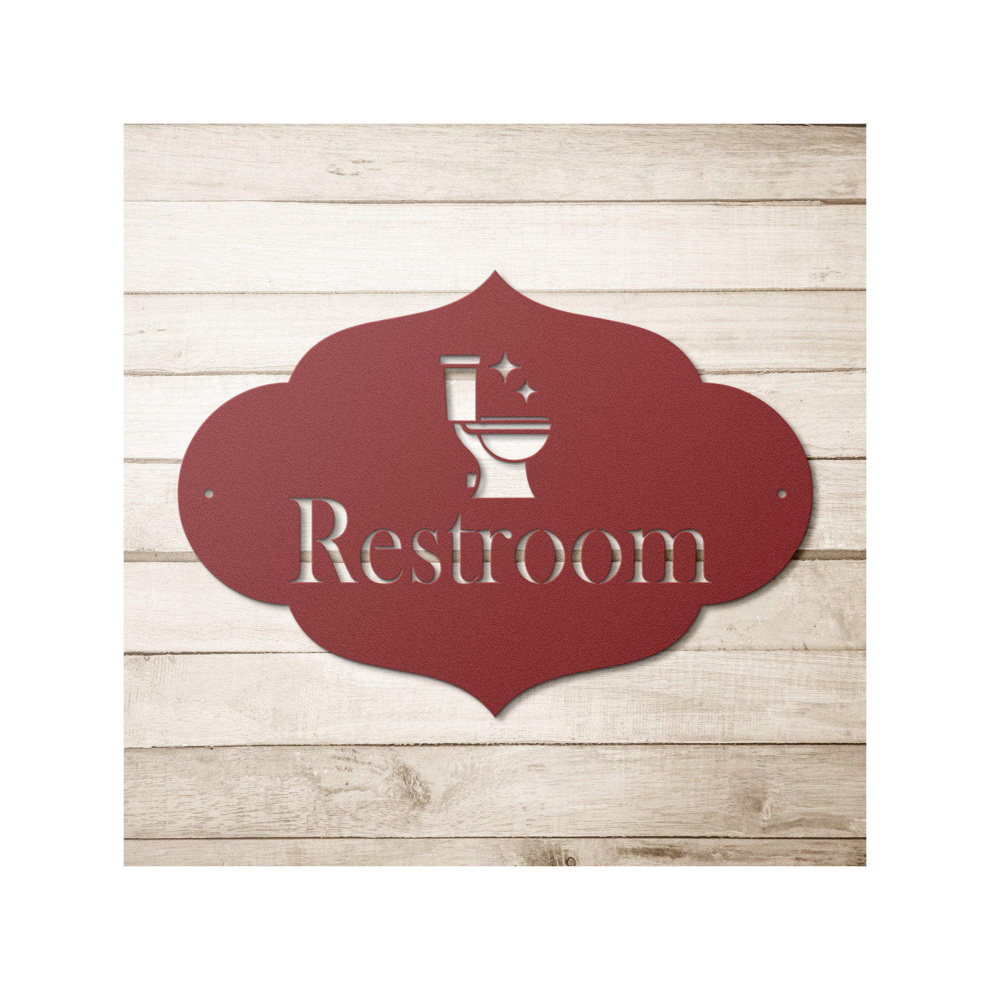 Unique Steel Restroom Sign, Business Bathroom Decor - Etsy