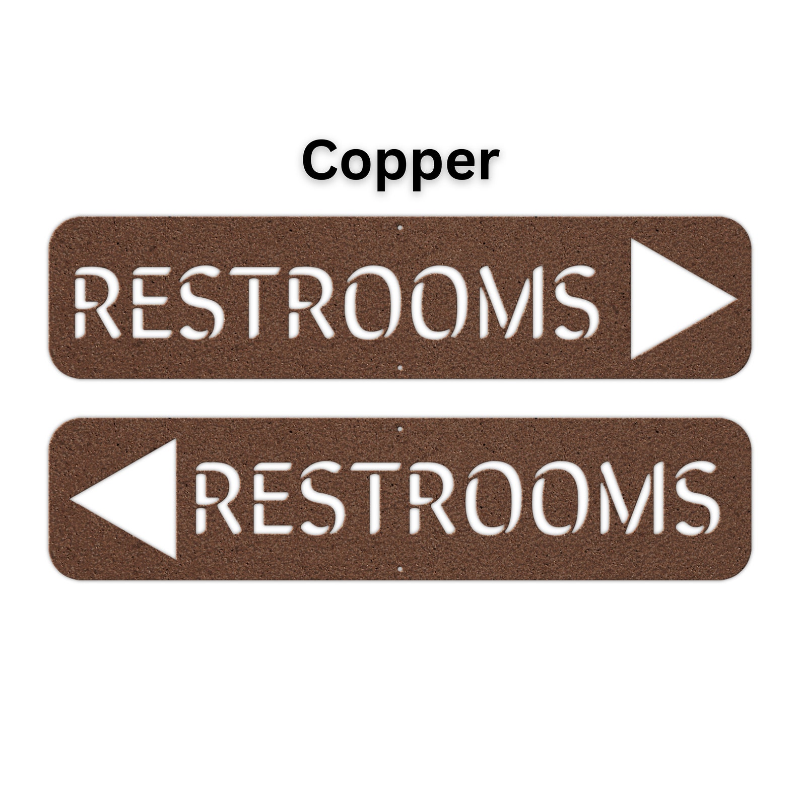 Metal Restroom Sign, Modern Restroom Sign With Arrow, Minimalist ...