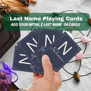 Custom Playing Cards | Poker Deck Gift | Personalized Playing Cards with Your Name & Initial | 54-Card Standard Deck of Cards in Clear Case