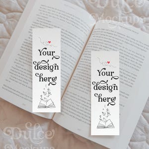 Mockup bladwijzer mockup 2 x 6 bladwijzer lege bladwijzer stationaire mockup kaart mockup Canva bladwijzer mockup leesgrage mockup voor- en achterkant