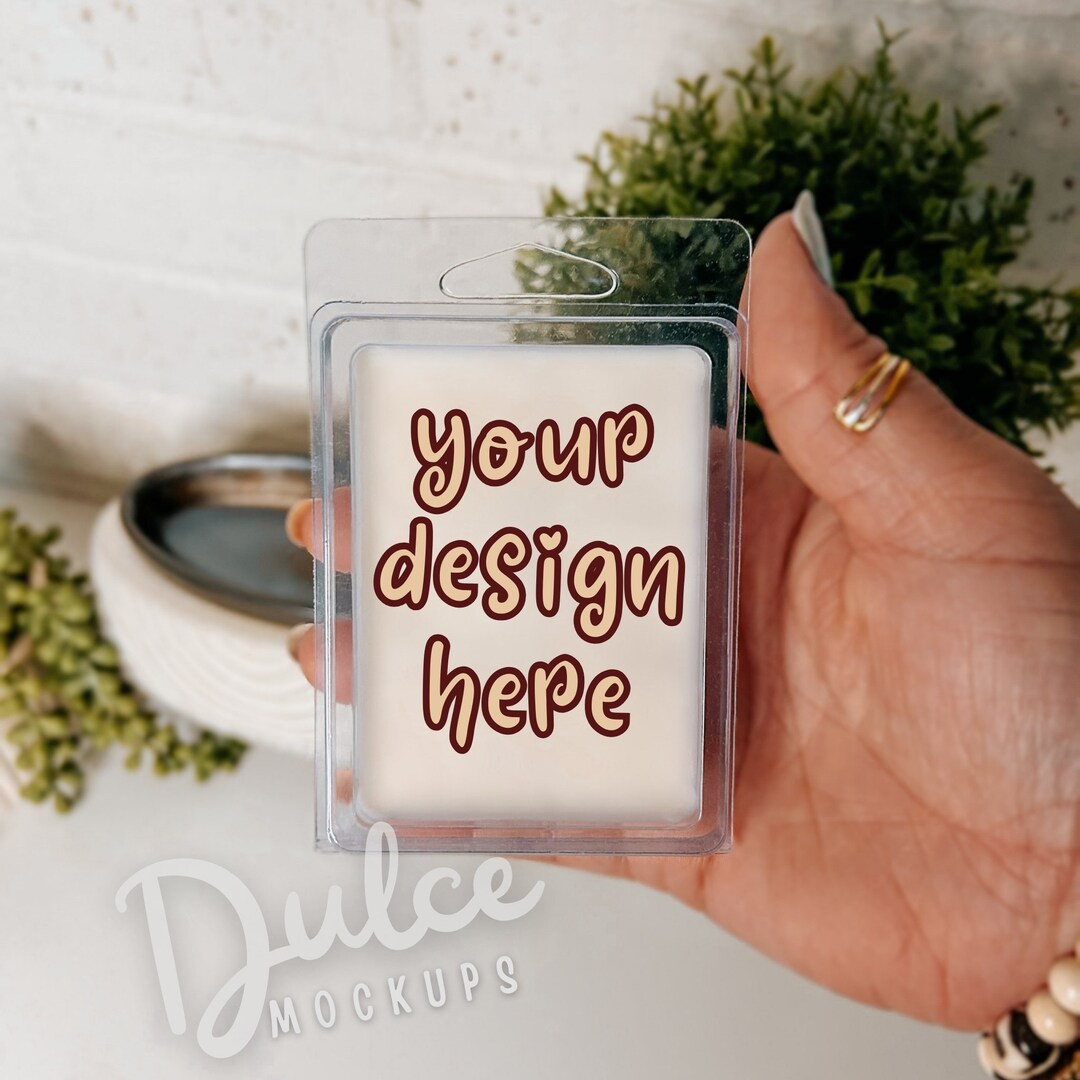 White Wax Melt Mockup Tart Mockup Clamshell Mockup Sticker Label Mockup