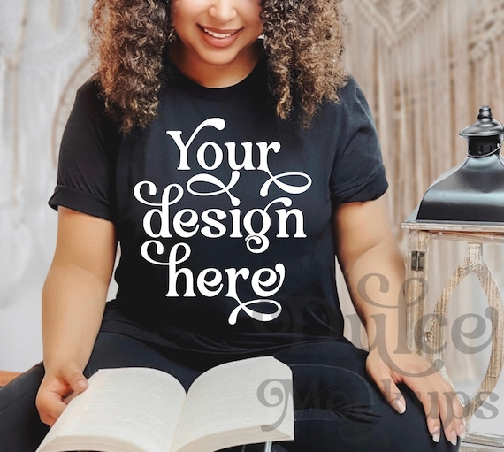 Black Bella Canvas Mockup Boho Bella Canvas T-Shirt Mockup Bookish Mockup Bella Canvas Mockup Black Mockup Model Dark Academia Aesthetic
