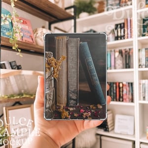 Clear Kindle Case Mockup Sticker Mockup E-book Bookshelf E-Reader Drag & Drop Stickers Template Cute Sticker Mockup Decal Mockup E-Reader image 3