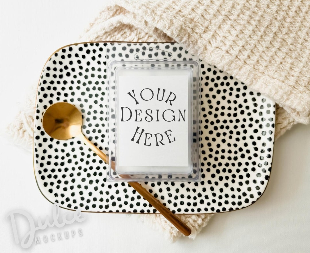 White Wax Melt Mockup Tart Mockup Clamshell Mockup Sticker Label Mockup