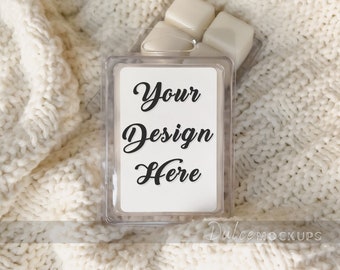 White Wax Melt Mockup Tart Mockup 2"x3" Clamshell Mockup Sticker Label Mockup Soy Wax Melts Candle Mockup Label Wedding Favors Labels