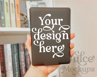 Kindle Sticker Mockup E-book Reader Template Hand Holding Cute Sticker Mockup Decal Mockup Canva Sticker Mock Up Kindle Mockup Bookish Vibes