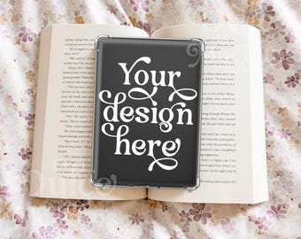 Kindle Case Mockup Sticker Mockup E-book E-Reader Stickers Template Tablet Mockup Cute Sticker Mockup Decal Mockup E-Reader Kindle Mockup