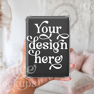 Clear Kindle Case Mockup Sticker Mockup E-book E-Reader Stickers Template Tablet Mockup Sticker Mockup Decal Mockup E-Reader Kindle Mockup