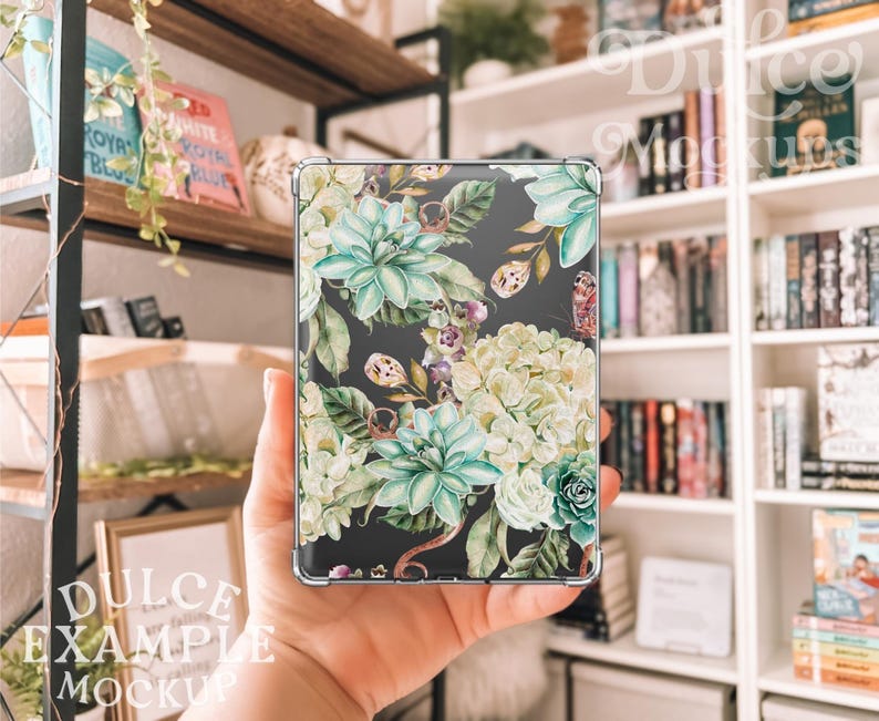 Clear Kindle Case Mockup Sticker Mockup E-book Bookshelf E-Reader Drag & Drop Stickers Template Cute Sticker Mockup Decal Mockup E-Reader image 6