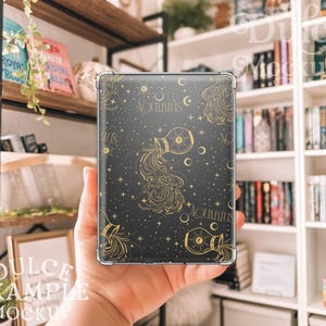 Clear Kindle Case Mockup Sticker Mockup E-book Bookshelf E-Reader Drag & Drop Stickers Template Cute Sticker Mockup Decal Mockup E-Reader image 2