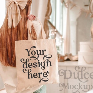 Canvas Tote Bag Mockup Natural Canvas Tote Mockup Book Bag Mockup Book Tote Mock Up Bride Modeled Mockup Model Wedding Mockup