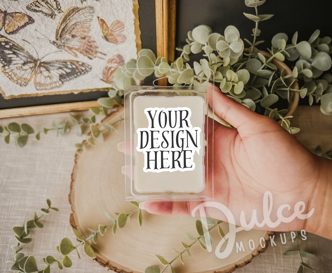 White Wax Melt Mockup Tart Mockup Clamshell Mockup Sticker Label Mockup