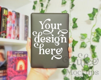 Kindle Sticker Mockup E-book Reader Template Hand Holding Cute Sticker Mockup Decal Mockup Canva Sticker Mock Up Kindle Mockup Bookish Vibes