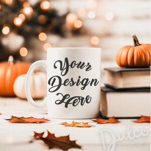 White Mug Mockup Autumn Mug Mockup Fall Mockup White Coffee Cup Mockup Fall Mockup Pumpkins Orange Bookish Mockup Ceramic Coffee Cup Mockup