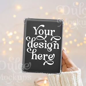 Clear Kindle Case Mockup Sticker Mockup E-book E-Reader Stickers Template Tablet Mockup Sticker Mockup Decal Mockup E-Reader Kindle Mockup