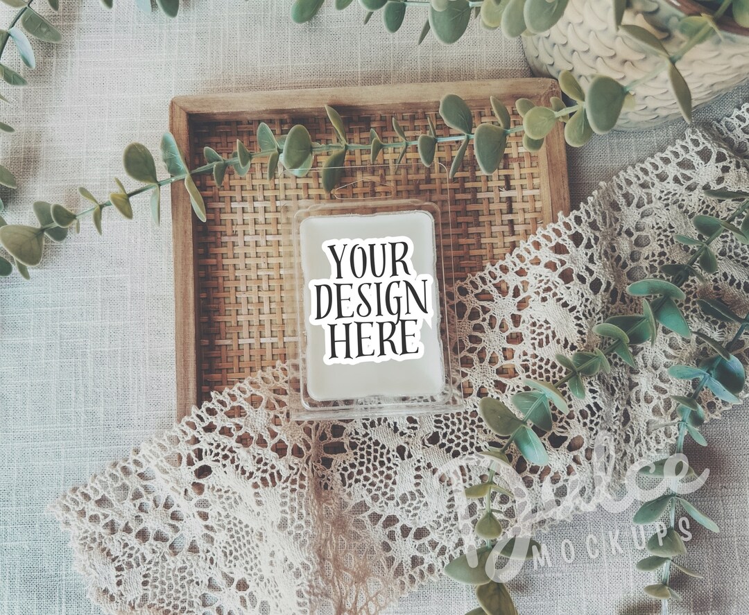 White Wax Melt Mockup Wax Tart Mockup Clamshell Mockup Sticker Label