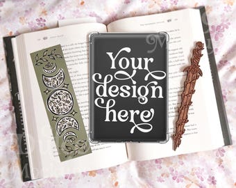 Kindle Sticker Mockup E-book E-Reader Stickers Template Tablet Mockup Cute Sticker Mockup Decal Mockup E-Reader Kindle Mockup Bookish Merch