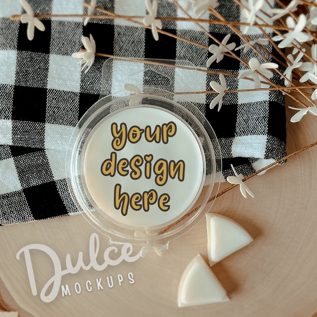 White Wax Melt Mockup Tart Mockup Pie Clamshell Mockup Pie Shaped