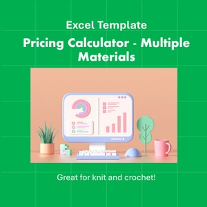 Crochet Spreadsheet, Craft Pricing Calculator, for Knitter and Crocheters, Excel Spreadsheet, amigurumi calculator, Pricing Template