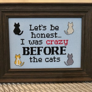Cat Lady Cross Stitch Pattern - PDF Instant Download, Snarky Funny Cross Stitch