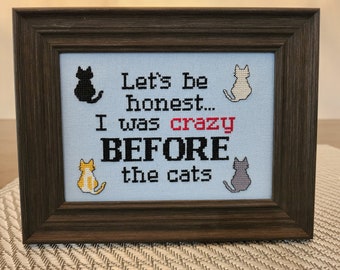 Cat Lady Cross Stitch Pattern - Snarky Funny Design (PDF Pattern)