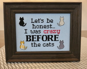 Cat Lady Cross Stitch Pattern - PDF Instant Download, Snarky Funny Cross Stitch