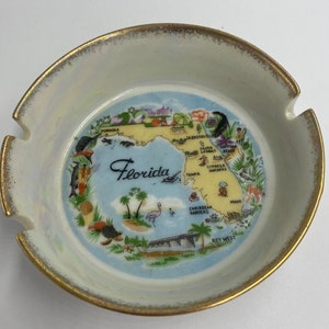 Vintage Florida kaart souvenir asbak