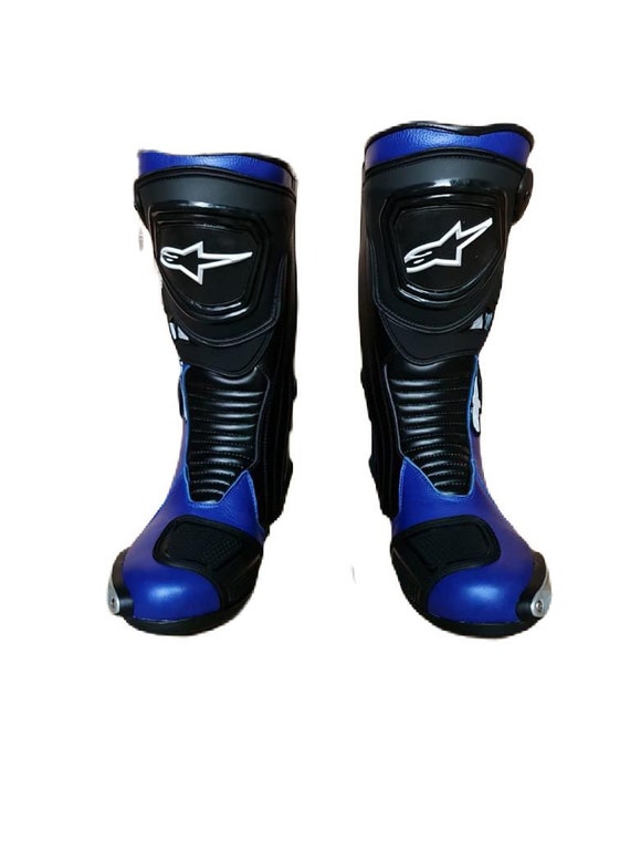 Blue motorcycle shoes sale