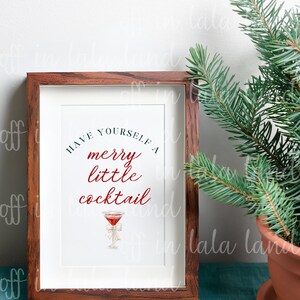 Holiday Party Cocktail Printable Sign- Christmas Party Cocktail Bar poster, Winter Holiday Cocktail Drink, Christmas party decor, Decoration