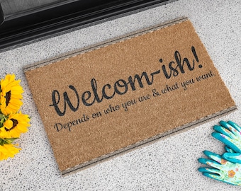Custom "Welcome" in Your Language Doormat, Hello Welcome Door Mat, Personalized Decor Rug, Indoor Outdoor Welcome Mat