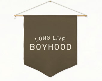 Long Live Boyhood Pennant Flag, Custom Flag, Boys Room Decor, Kids Wall Hanging, Playroom Flag, Boyhood Decor, Nursery or Bedroom Pennant