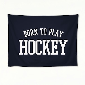 Sports Flag Banner, Born To Play Hockey, Sports, Kids Room Decor, Motivational, Sports Kids, Vintage Decor, Wall Hanging, Multiple Colors