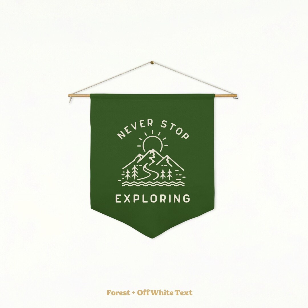 Never Stop Exploring Sign Never Stop Exploring Pennant, Motivational Quote, Kids Wall Art ...