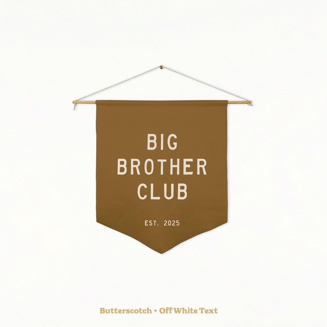 Big Brother Club Pennant | Boys Room Decor, Brotherhood Wall Art, Camp ...