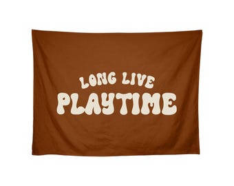 Long Live Playtime Banner | Playroom Wall Art, Kids Decor Flag, Playtime Sign, Nursery Wall Hanging, Fun Kids Room Decor, Custom Colors