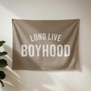 Long Live Boyhood Banner Flag, Custom Wall Banner, Boys Room Decor, Flag Wall Art, Kids & Baby Room Tapestry, Nursery or Playroom Decor