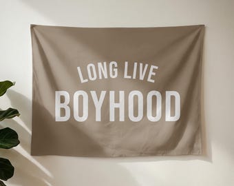 Long Live Boyhood Banner Flag, Custom Wall Banner, Boys Room Decor, Flag Wall Art, Kids & Baby Room Tapestry, Nursery or Playroom Decor