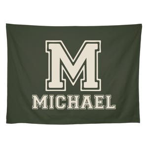 Custom Sports Banner | Personalized Name & Number Flag, Kids Room Decor, Team Jersey Sign, Playroom Wall Hanging, Multiple Colors