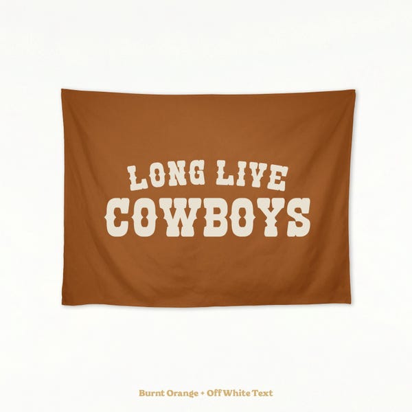 Long Live Cowboys Banner Flag | Western Wall Art, Boys Room Decor, Cowboy Pennant, Rustic Kids Decor, Rodeo Theme, Wall Hanging