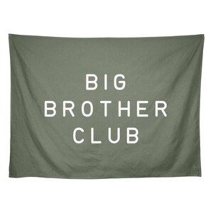 Big Brother Club Banner | Boys Room Decor, Brotherhood Wall Art, Camp Flag, Sibling Sign, Baby Announcement, Wall Hanging, Custom Colors