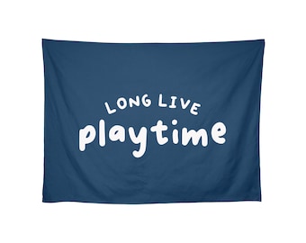 Long Live Playtime Banner | Playroom Wall Art, Kids Decor Flag, Playtime Sign, Nursery Wall Hanging, Fun Kids Room Decor, Custom Colors