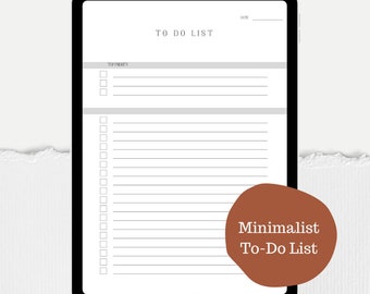 Minimalist to Do List | Digital to DO List | Daily Planner - Etsy