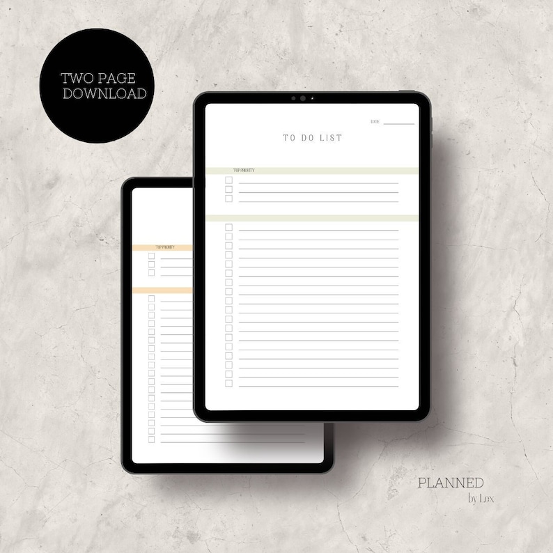 Minimalist to Do List | Digital to DO List | Daily Planner - Etsy
