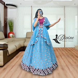 Blue Beautiful Party Lehengas for women Embroidery Designer party wedding wear lehenga choli Lehenga for women Gift for her Lehenga choli
