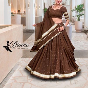 Navratri Chaniya Choli: Zari Weaving Lehenga Choli Garba Dress