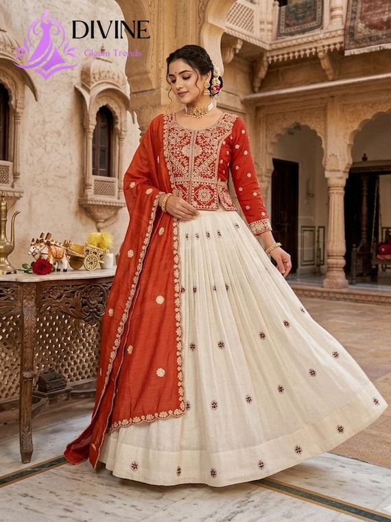 white dress with orange dupatta White Kurta Bandhani Dupatta On White Dress Kurta White Dress With Orange Dupatta Bandhani Dupatta White
