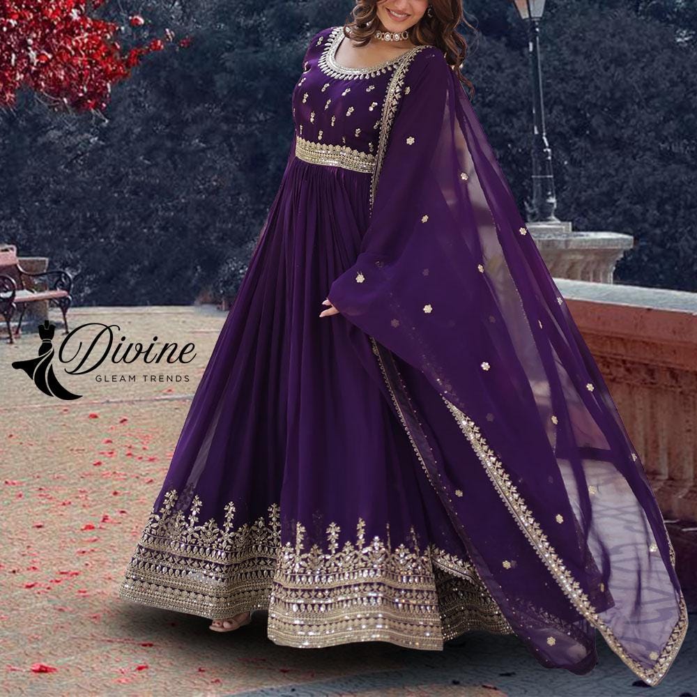 Purple Pakistani Dress UK - Main Image