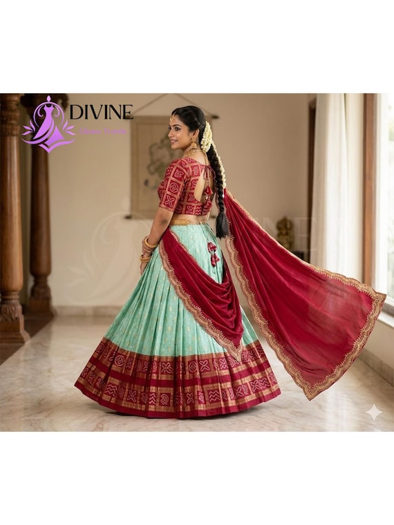 Bandhani Print Lehenga Choli Set Indian Traditional Ghagra Choli with Dupatta Navratri Garba Outfit Wedding Lehenga Women Ethnic Wear USA