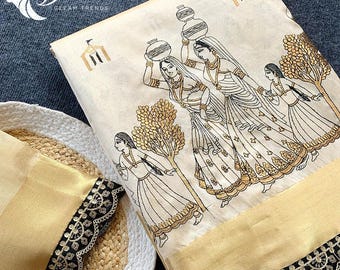 Sari de seda Tushar de diseñador en blanco roto, sari con bordado Zari para mujer, regalo para tu mamá, sari indio para invitada de boda, sari Etsy en línea